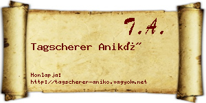 Tagscherer Anikó névjegykártya